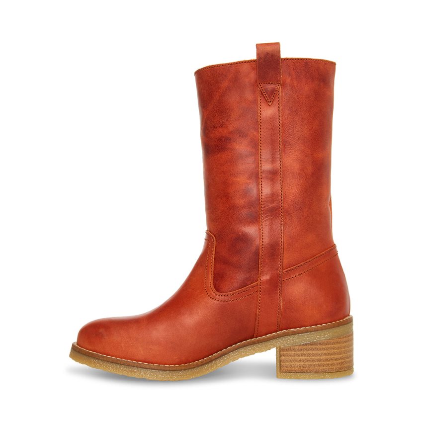 Botas Altas Steve Madden Winny Rust Cuero Mujer Marrones | ES ER94S6